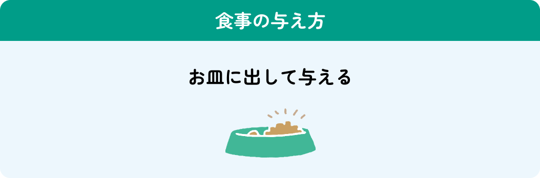 食事の与え方 お皿に出して与える